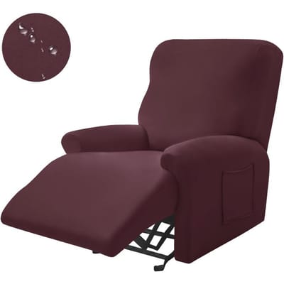 1/2/3-zits Waterdichte Bankhoezen voor Woonkamer Elastische Antislip Fauteuilhoezen Effen Kleur All-inclusive Bankhoezen 1 seat