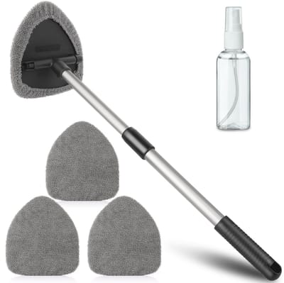 auto, autoruitenreiniger, uitbreidbare voorruitreiniger met 4 microvezelpads, multifunctionele autoruitenwisserset