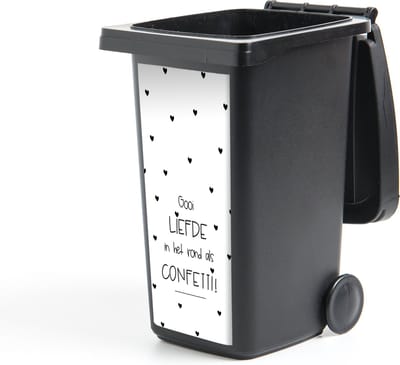 Container sticker Spreuken - Liefde - Gooi liefde in het rond als confetti - Quotes - 44x98 cm - Kliko sticker