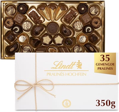 Lindt PRALINES HOCHFEIN pralines 350 gram - Premium chocolade pralines - 35 stuks - Kerstcadeau