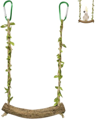 Solidchoice - Houten Vogel Schommel, Natuurlijke Speelgoed voor Vogels