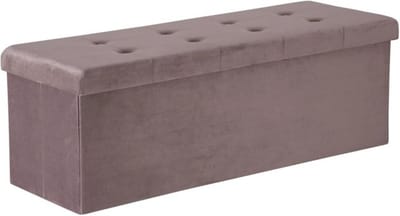 Luxe Opbergbank Diva - Met opbergruimte - Zitbank Poef - Voetenbank - Opbergbox hocker - Zitkist met deskel - Roze - Velvet - 110x37.5x38cm