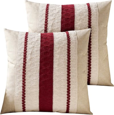Set van 2 Kussenhoezen 45 x 45 cm Boho Geometrisch Haakwerk voor Slaapkamer en Bank - Decoratieve Kussens, Interieuraccessoires, Woondecoratie