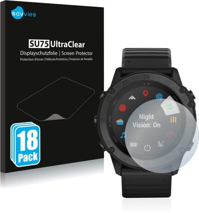Savvies - Screenprotector voor Garmin Tactix Delta Solar Ballistic - Folie Beschermfolie transparant 18 Stuks
