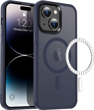 Casify Matte Hoesje geschikt voor MagSafe iPhone 15 Plus Hoesje - Mat Donkerblauw