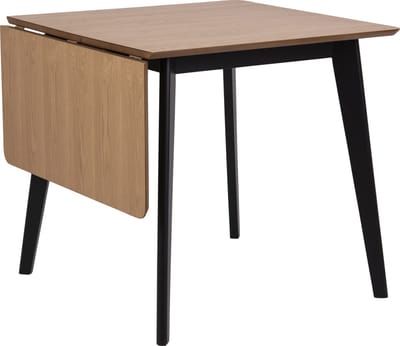 Giga Living Eettafel Levi - Rechthoek - Naturel/Zwart - Uitschuifbaar 80/120cm - 2-4 Personen