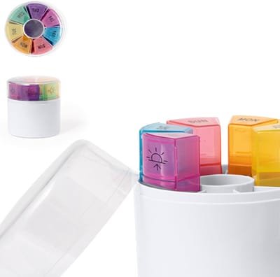 longziming-Pillendoos - Pillendoosjes - Medicijndoosje - 7-daagse pillenorganizer - 28 vakjes - Ochtend, middag, avond, nacht - Compact en draagbaar - Duurzaam plastic - Met kleurcodering en duidelijke afkortingen