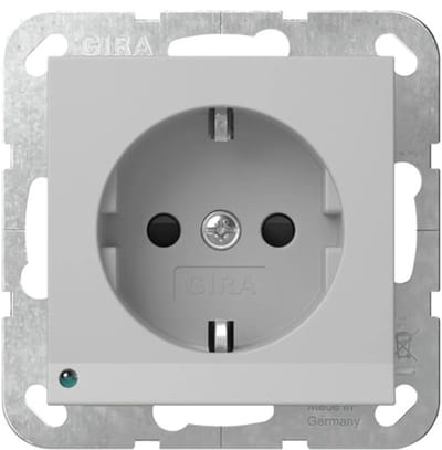 Gira wandcontactdoos RA met LED-orientatielicht Systeem 55 grijs mat (4170015)