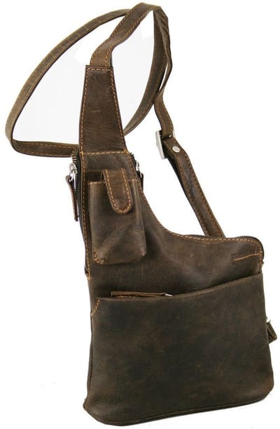 GreenLand Nature Leren Schoudertas Westcoast Bodybag Brown Bruine