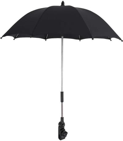 Dailygoods- Kinderwagenparaplu met Buigzame Houder - Parasol voor Kinderwagens - Draaibare Klem - Diameter 61,5 cm - Bescherming tegen Zon en Wind - Opvouwbaar en Draagbaar