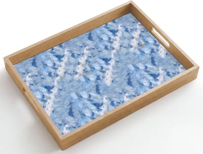 Dienblad hout 50x35 cm - Schootdienblad - Vloeiend - Olie - Verf - Texturen - Borrelplank rechthoek - Plateau dienbladen