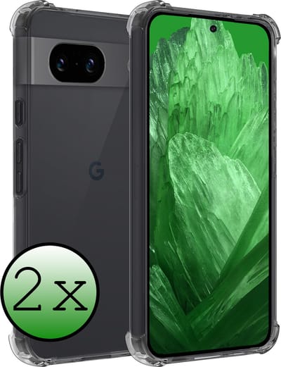 Hoesje 2 Stuks - Geschikt voor Google Pixel 8a - Sterk & Shockproof - Siliconen Case - Back Cover - Telefoon Hoes Shock Proof - Transparant
