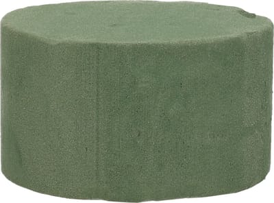 Rayher Steekschuim - rond - 10 x 6 cm - 1x stuks - oase blok - nat - groen - 10x6 cm - voor bloemen