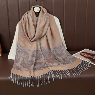 Luxe Herfst Kasjmier Pashmina Sjaal Dames Wikkel Warme Winter Sjaals Design Print Vrouwelijke Foulard Hijab Sjaals Sjaal gray
