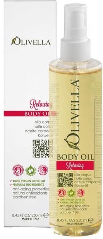 Olivella Bodyolie met veel  olijfolie -Relaxing  ( ontspannende massageolie ) 250ml
