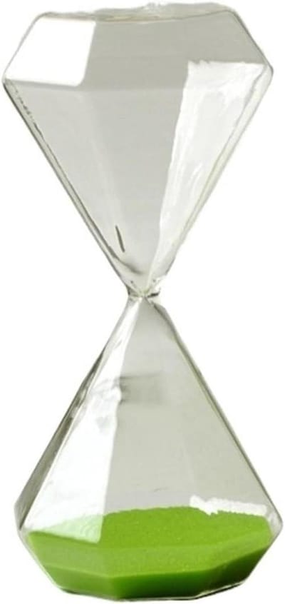 Zandlopers Glas - Zandtimers Decoratief - Activiteiten Timen - Diamant Stijl - 2 Stuks - Groen