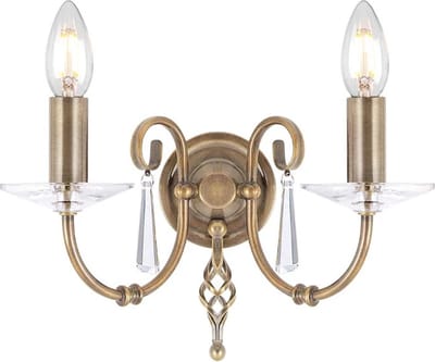 Bohemian Wandlamp - Steady Lighting - Metaal - Bohemian - E14 - L: 17.5cm - Voor Binnen - Woonkamer - Eetkamer - Brons