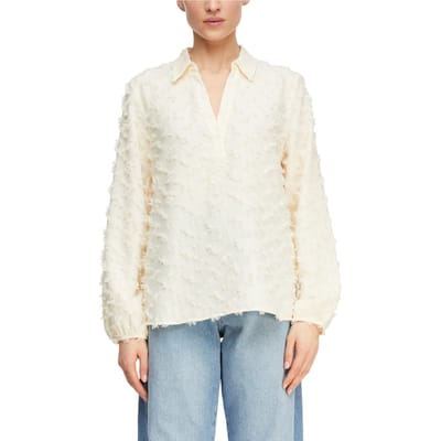 3D Relief Jacquard Lange Mouwen Blouse Dames COMMA