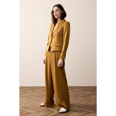Summum Woman Blazer Crepe Viscose Blend Camel Brown Size: 38 | Blazers Outlet | Dames | Bruin