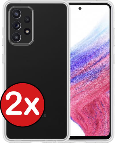 Hoesje - 2 Stuks - Geschikt voor Samsung Galaxy A53 - Sterk & Shockproof - Telefoonhoes - Back Cover - Case Siliconen - Telefoon Hoes - Transparant