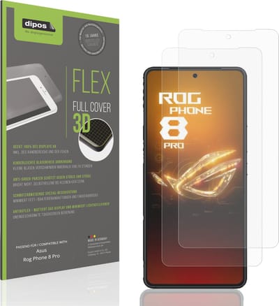 dipos FLEX – 2x Matte Screenprotector geschikt voor Asus Rog Phone 8 Pro | Volledige Schermbescherming | Case-Friendly
