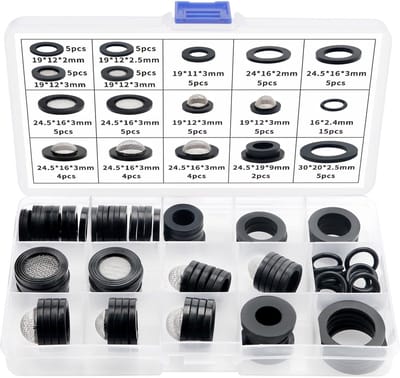 89 Stuks Zeefafdichting O-ring Set, Mesh Rubberen Ringen, Afdichtring met Zeef, voor 1/2 3/4 Inch Douche Douchekop Kranen Slangen Doucheslang