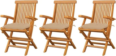 Opvouwbare Tuinstoelen - Houten Klapstoelen - Buiten Ontspannen - Massief Teakhout - 55 x 60 x 89 cm - Beige