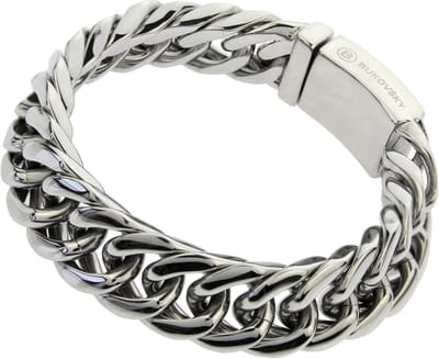 Bukovsky - Stalen Armband - "Chase Small" - 20 cm - Zilverkleur - Gepolijst - Glanzend - Rvs - 316L Stainless Steel