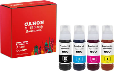 4-pack | Huismerk geschikt voor Canon GI-490/GI-590 Inkt - Multipack 4 Inktflessen - G1410 - G1411 - G2400 - G2410 - G3400 - G3411 - G3415 - G4400 - G4411