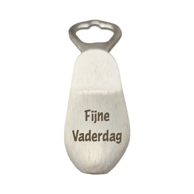 Klomp flesopener - Fijne vaderdag - Vaderdag cadeau - Vaderdag - Papa - Bieropener - Flesopener - Gravering - Bier accessoires