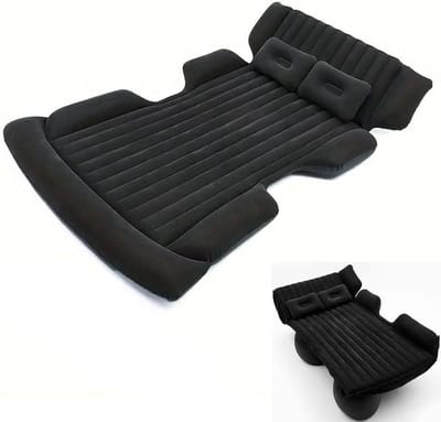Opblaasbaar autobed - Luchtmatras auto - Reizen en kamperen - Universeel passend - 1 x 1 x 1 cm - Zwart