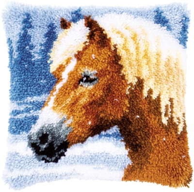 Vervaco - Knoopkussen kit - Paard in de sneeuw - PN-0178555 - Borduren - Borduurpakket - Borduurpakket volwassenen - Borduurpakket kind