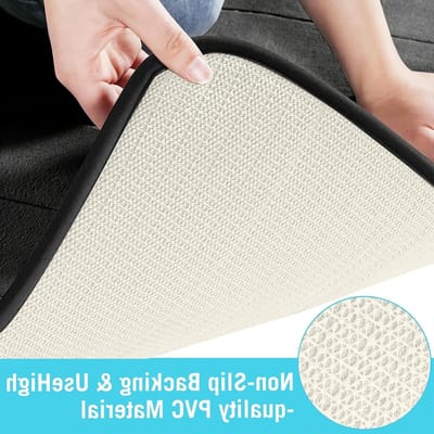Zachte en Absorberende Badmatset van Traagschuim, Antislip en Wasbaar, Ideaal voor Douche, Toilet en Badkuip (Zwart)
