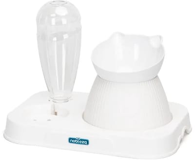 Nobleza Kattenvoerbak - Katten voer- en waterbak met reservoir en hoge schuine voerbak