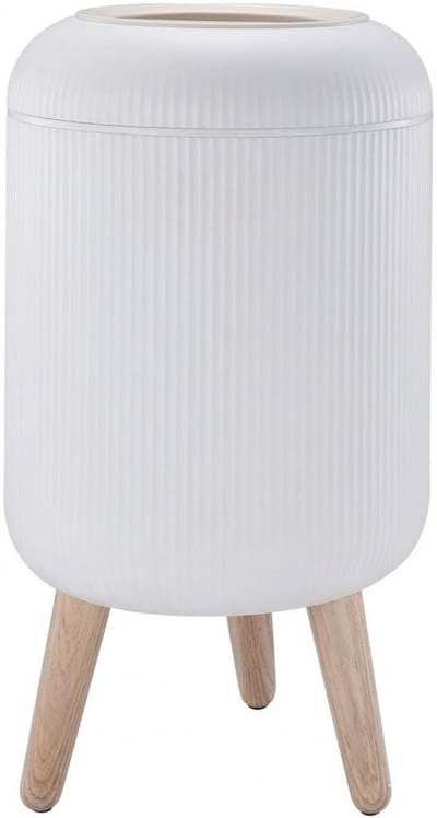 SNJY® Prullenbak op Pootjes - Afvalbak op Pootjes - Afvalemmer op Pootjes - 9 Liter - Wit
