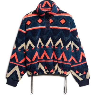 Superdry - Superzachte kraagloze trui met print - Dames - Truien