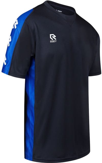Robey Performance Shirt Korte Mouw Kinderen - Zwart / Royal | Maat: 116