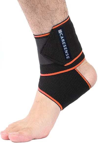 Caresense Enkelbandage - Hardlopen, Sporten en Dagelijks Gebruik - Enkelbrace - Enkelband - Ondersteuning voor Achillespeesontsteking, Verstuikte Enkel en Gewrichtspijn