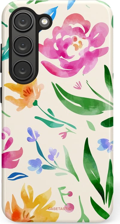 Casetastic Hoesje Geschikt voor Samsung S23 - Stijlvolle Beschermende Duo-layer Case - Waterflora