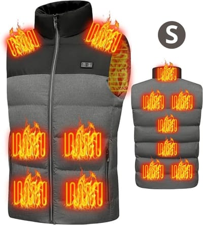 Bovista Verwarmde Bodywarmer - Heated Vest - Elektrische Bodywarmer - Wasbaar - Oplaadbaar - Unisex - Maat S - Grijs