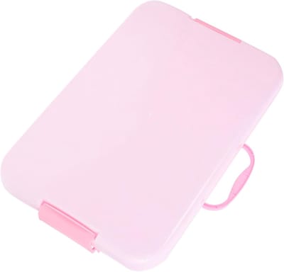 Opbergdoos Zandbakspeelgoed - Buitenspeelgoed Bak - Tuin Spelen - Draagbaar Met Deksel - 38.5 x 25 x 9 cm - Roze