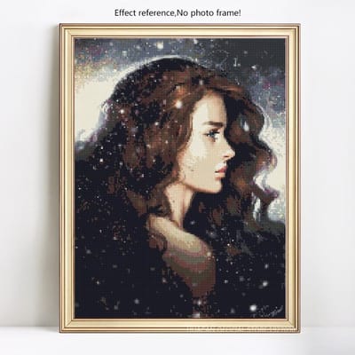 Peinture diamant ronde complète, portrait de femme, image en strass, broderie, vente de diamants 20X30 gray