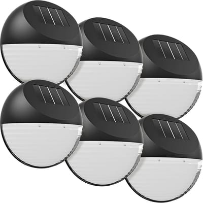 DEUBA® Tuinverlichting op Zonneenergie Set van 6 Weerbestendig IP65 Outdoor Tuin Schemersensor LED Tuinlamp Wandlamp Zwart