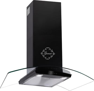 GURARI Wandafzuigkap GCH T 465 60 BL PRIME N+Koolfilter, Afzuigkap 60cm/ zwart / Effiztient / POWER 1000m³/h