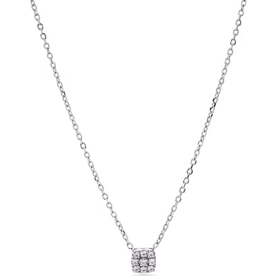 Luxenter Ketting van 925 sterling zilver en glanzende zirkonia met rhodiumafwerking - Niea