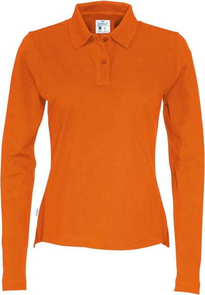 Cottover POLO PIQUE LONG SLEEVE LADY - GOTS GECERTIFICEERD 141017 - Oranje - XS