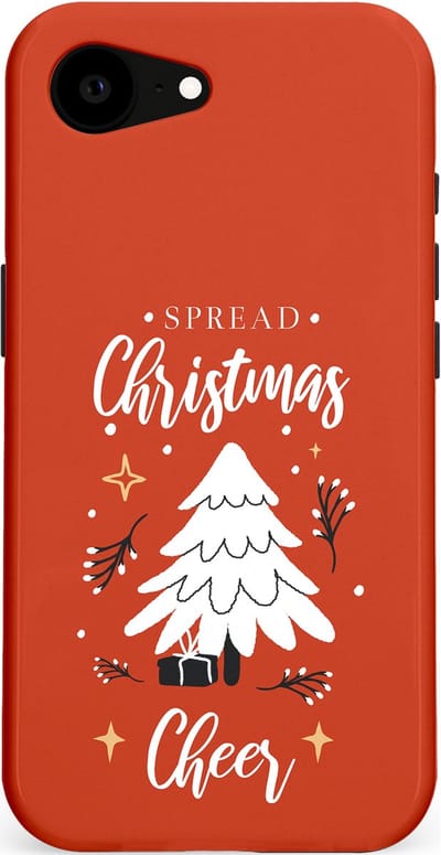 Casetastic hoesje geschikt voor Apple iPhone 16e / Apple iPhone 17e - MagSafe - Dubbellaagse bescherming - Verspreid het Kerstfeest - Fashion Case - Terracotta