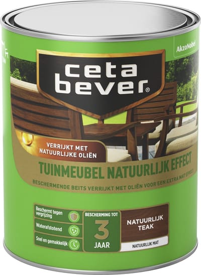 Cetabever Tuinmeubelbeits Tuinmeubel Natuurlijk Effect - Natuurlijk Teak - Mat 0.75l