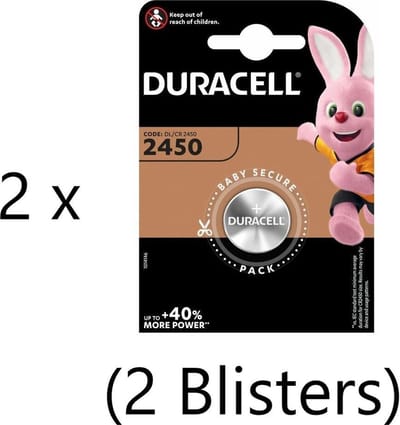 2 Stuks Duracell 2450 / CR2450 / DL2450 3v lithium batterij
