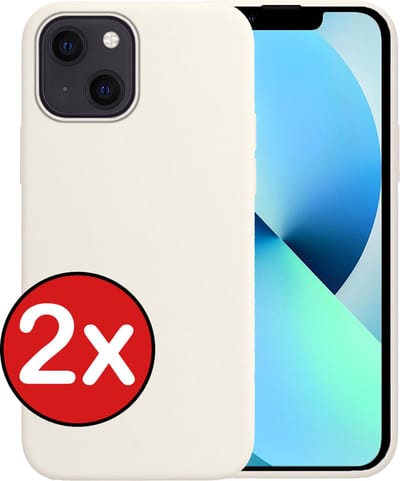 Hoesje - 2 Stuks - Geschikt voor Apple iPhone 14 - Sterk & Shockproof - Telefoonhoes - Back Cover - Case Siliconen - Telefoon Hoes - Wit